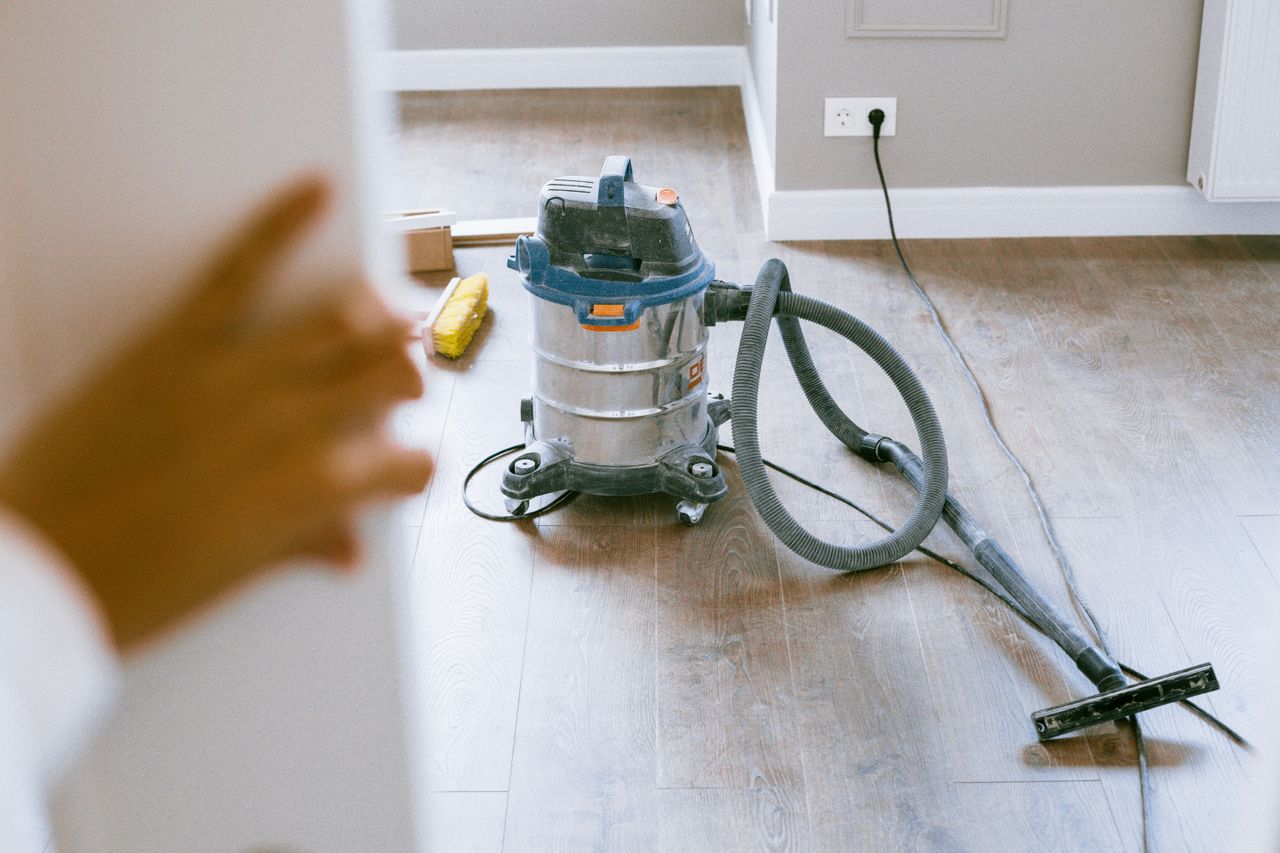 about-01 Industrial vacuum cleaner in a newly renovated apartment for a spotless finish.